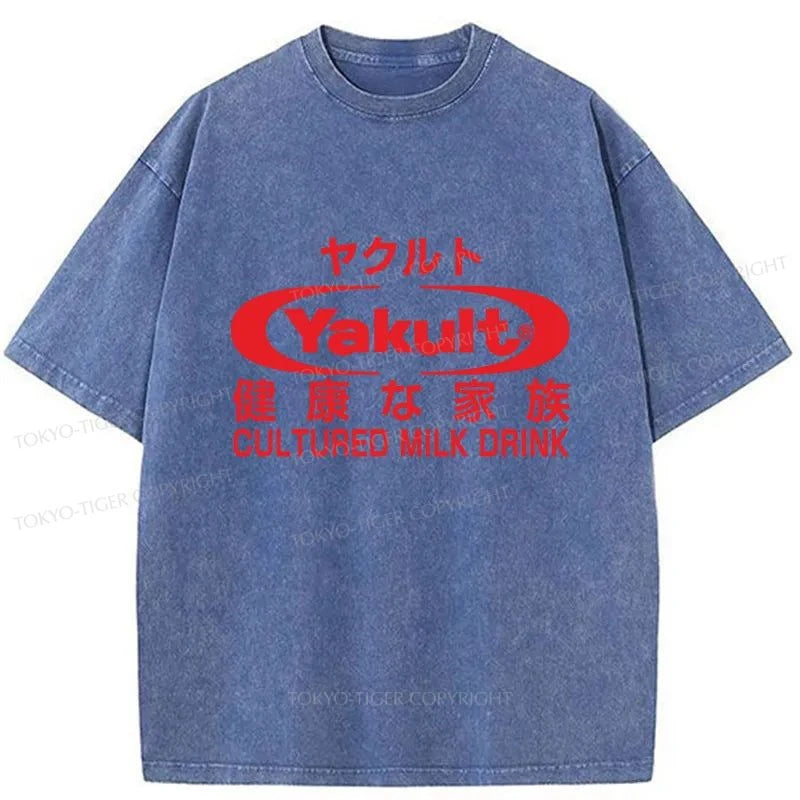 Tokyo-Tiger Yakult Logo Washed T-Shirt