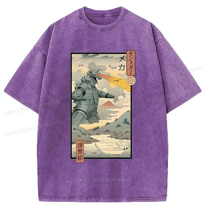 Tokyo-Tiger Ukiyo-e Robot Monster Washed T-Shirt