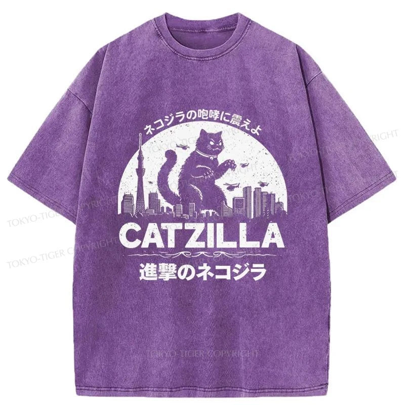 Tokyo-Tiger Japanese Catzilla Washed T-Shirt