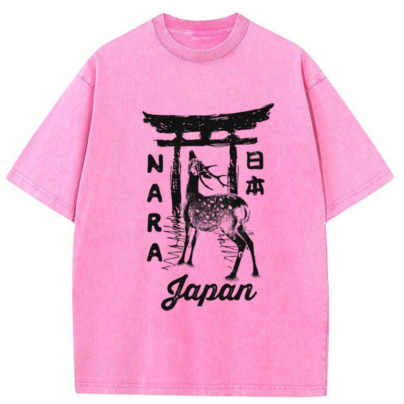 Tokyo-Tiger Japan City Nara Deer Washed T-Shirt