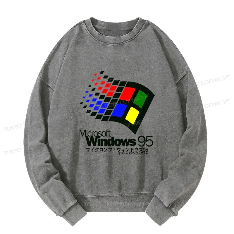 Tokyo-Tiger Windows 95 Logo Washed Sweatshirt