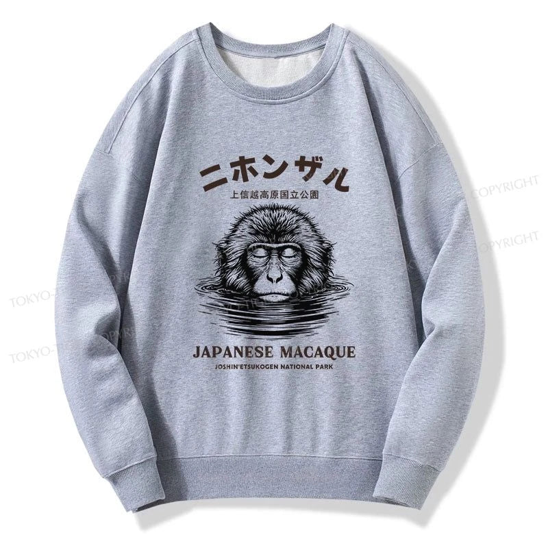 Tokyo-Tiger The Macaque Monkey In The Bath Japanese Sweatshirt