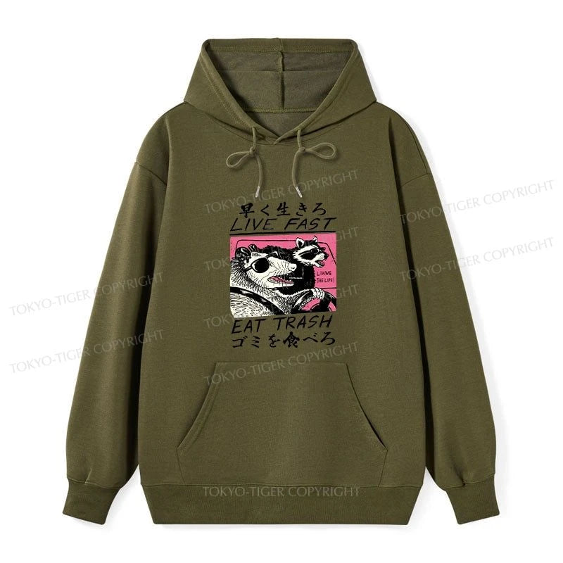 Tokyo-Tiger Live Fast Eat Trash Classic Hoodie