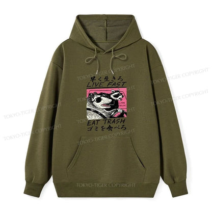 Tokyo-Tiger Live Fast Eat Trash Classic Hoodie