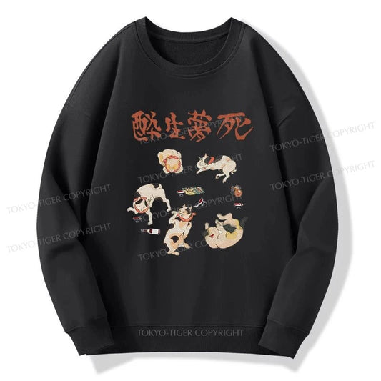 Tokyo-Tiger Drunken Cats Sweatshirt