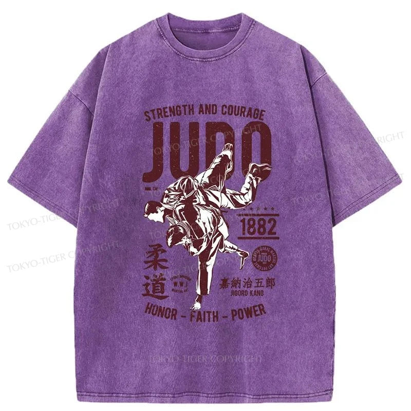 Tokyo-Tiger JUDO Japanese Washed T-Shirt