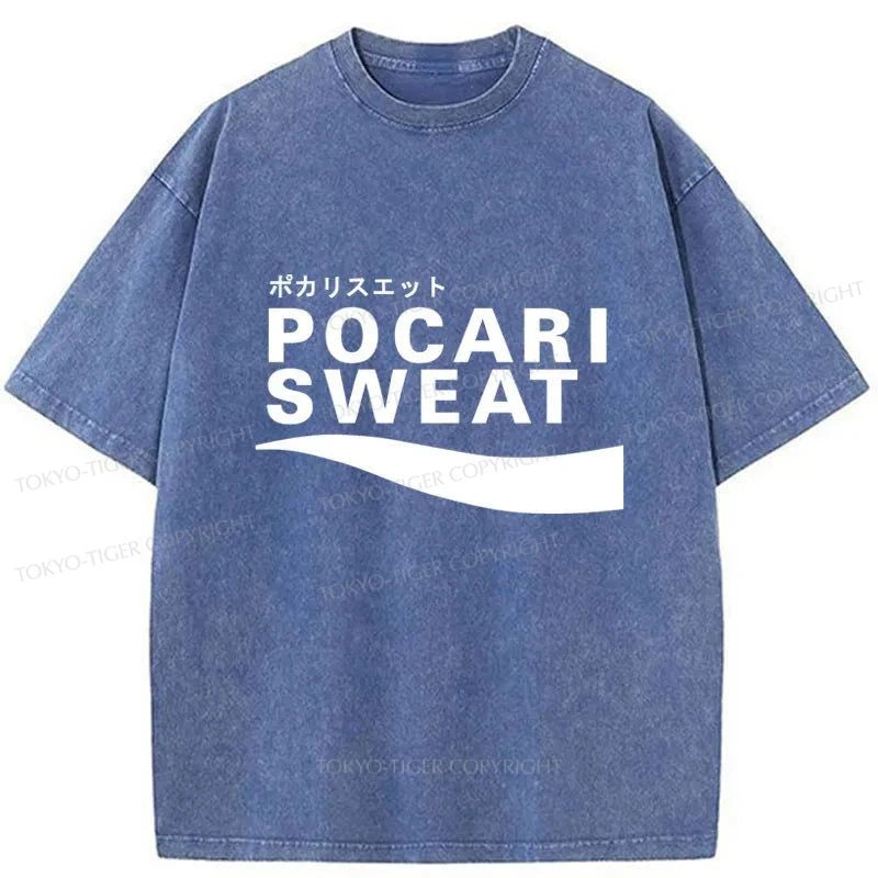 Tokyo-Tiger Japanese Pocari Sweat Logo Washed T-Shirt