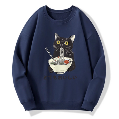 Tokyo-Tiger Cats Eat Ramen Noodles Sweatshirt