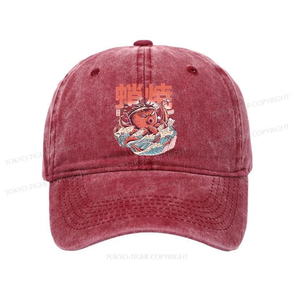 Tokyo-Tiger The Great Wave Takoyaki Japanese Washed Cap