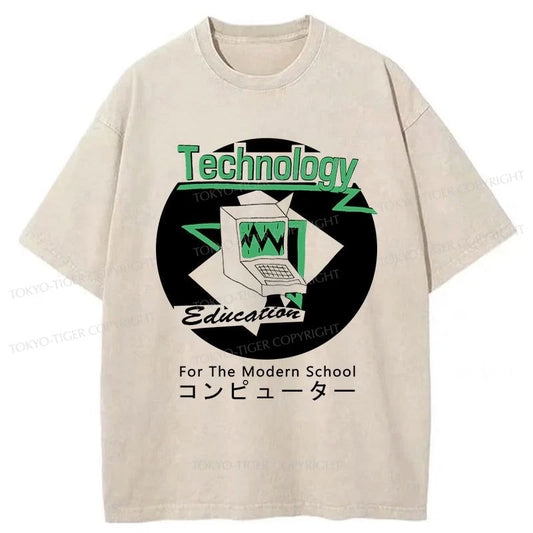 Tokyo-Tiger Technology For The Modern School Washed T-Shirt