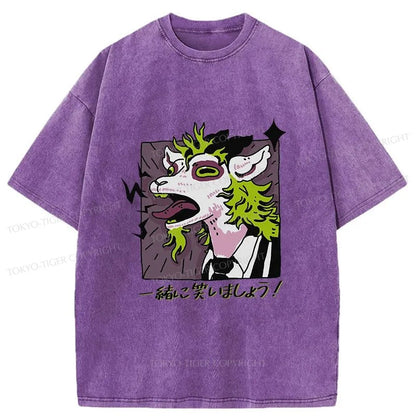 Tokyo-Tiger Goat Laughs Japanese Washed T-Shirt