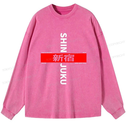 Tokyo-Tiger Shinjuku Prefecture Japan Washed Long Sleeve T-Shirt