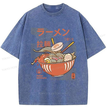 Tokyo-Tiger Fresh Ramen Noodles Washed T-Shirt