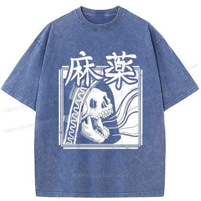 Tokyo-Tiger Horror Skull Japan Washed T-Shirt