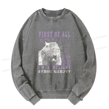 Tokyo-Tiger First Of All I'm A Delight Washed Sweatshirt