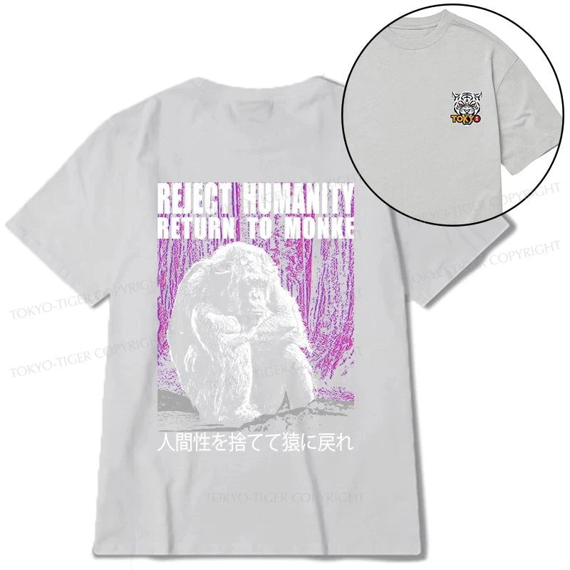 Tokyo-Tiger Reject Humanity Return To Monkey Front Back Classic T-Shirt