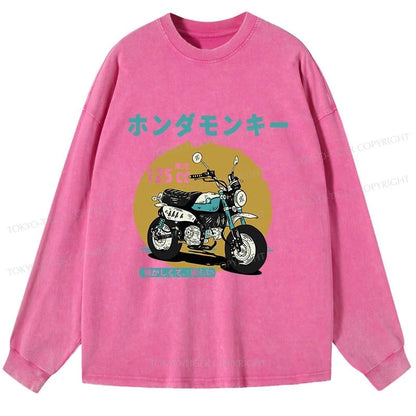 Tokyo-Tiger Honda Motorcycle Japanese Washed Long Sleeve T-Shirt