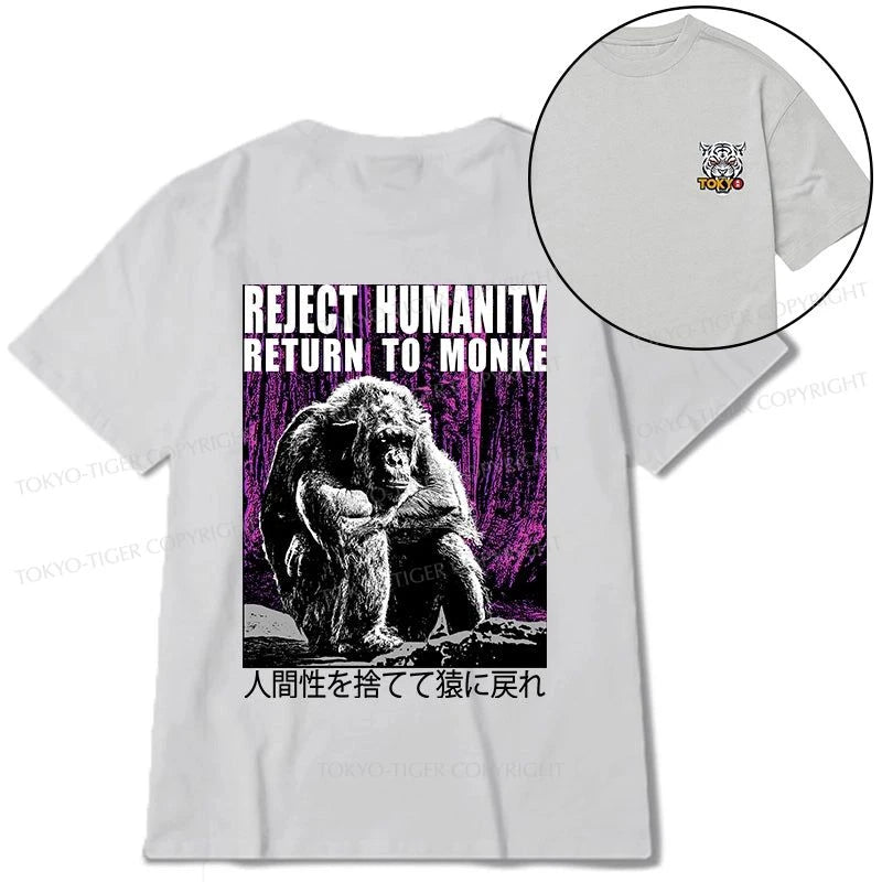 Tokyo-Tiger Reject Humanity Return To Monkey Japan Front Back Classic T-Shirt