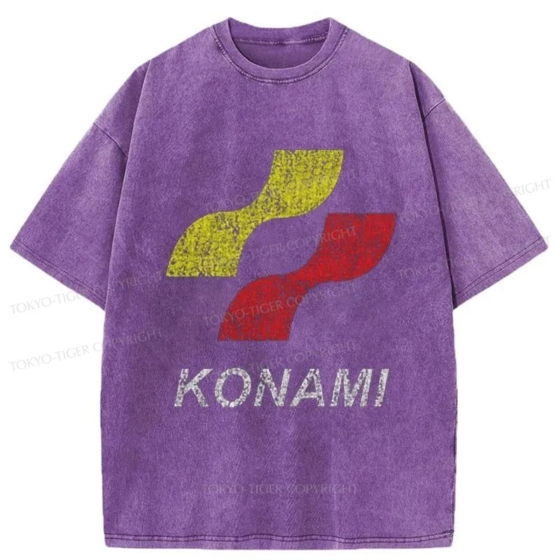 Tokyo-Tiger Konami Logo Japanese Washed T-Shirt