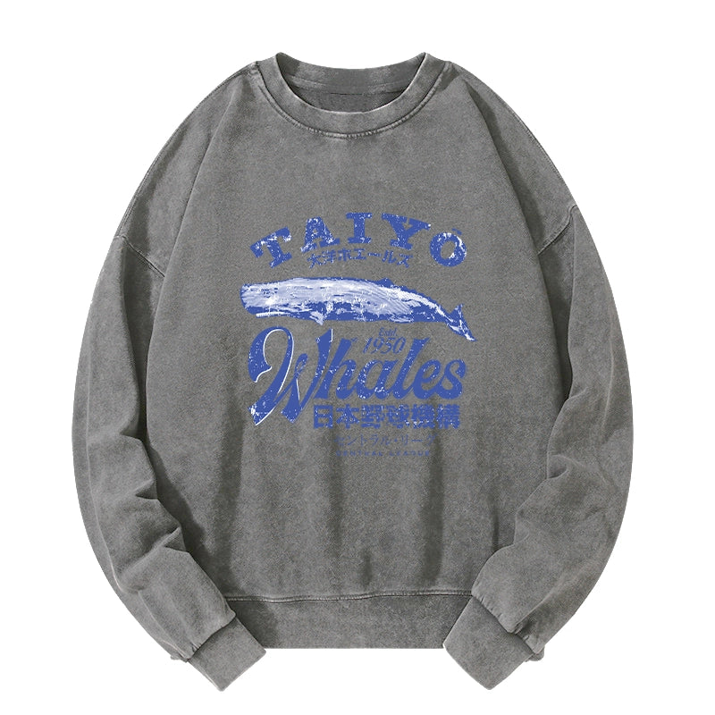 Tokyo-Tiger Japan Taiyo Whales Washed Sweatshirt