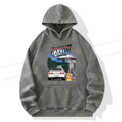 Tokyo-Tiger Hakone Nissan Skyline R32 JDM Washed Hoodie