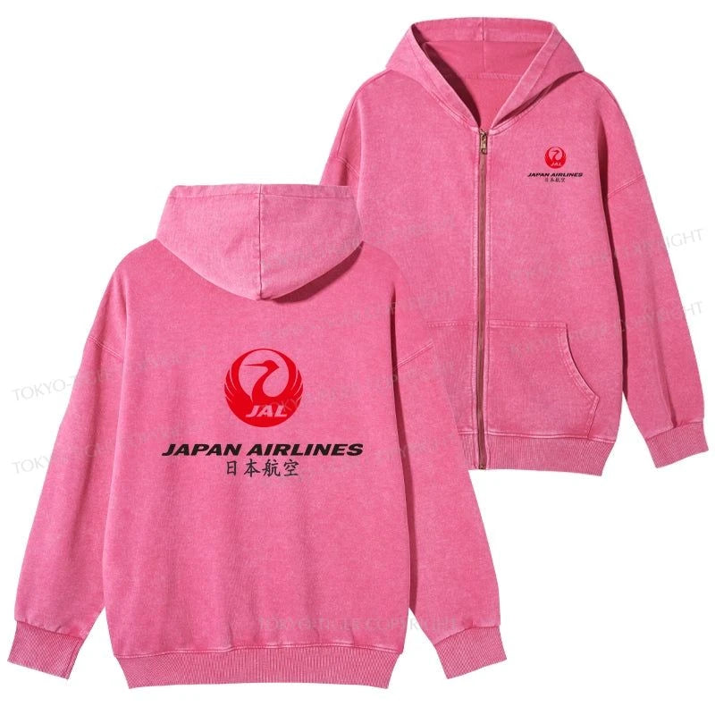 Tokyo-Tiger Japan Airlines Washed Zip Hoodie