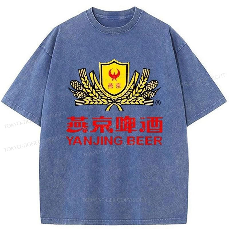 Tokyo-Tiger Yanjing Beer Logo Washed T-Shirt