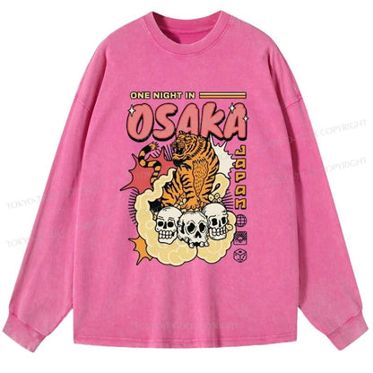 Tokyo-Tiger Osaka Tiger Washed Long Sleeve T-Shirt