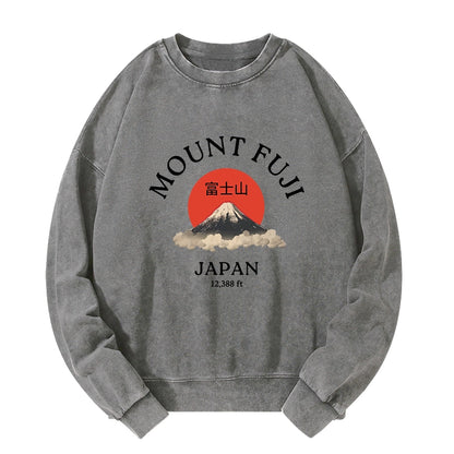 Tokyo-Tiger Japan Mount Fuji Sun Unisex Washed Sweatshirt