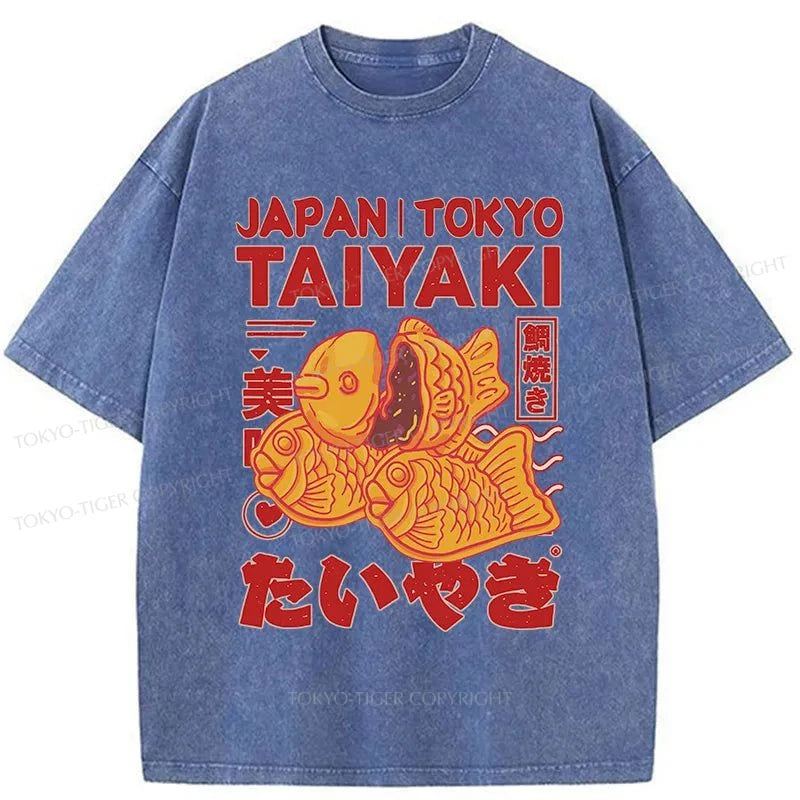 Tokyo-Tiger Taiyaki Japanese Washed T-Shirt