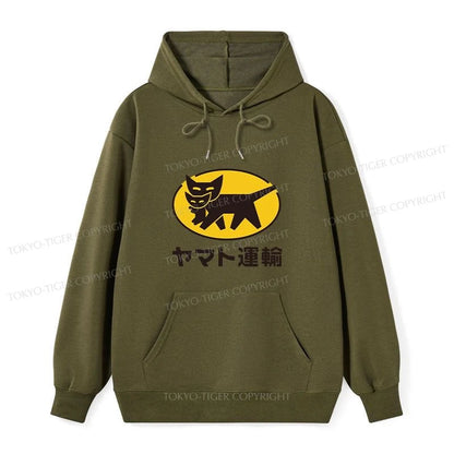 Tokyo-Tiger Black Cat Transport Pattern Japanese Classic Hoodie