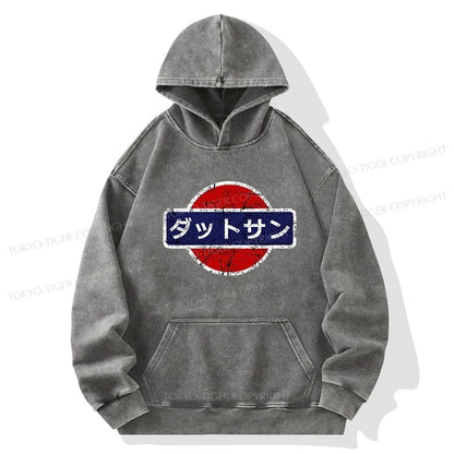 Tokyo-Tiger Datsun Vintage Japanese Car Washed Hoodie