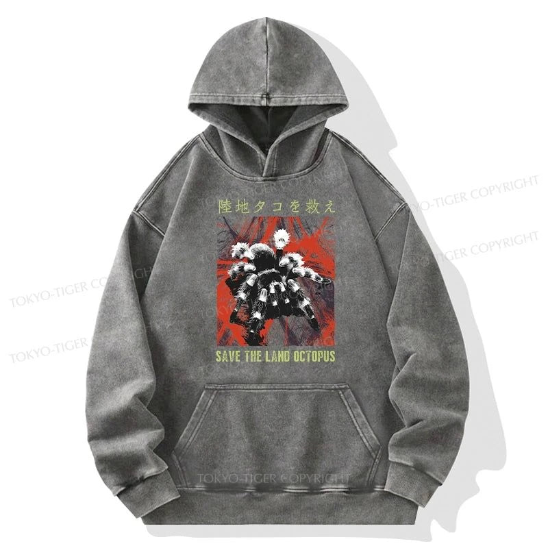 Tokyo-Tiger Real Scary Spiders Washed Hoodie