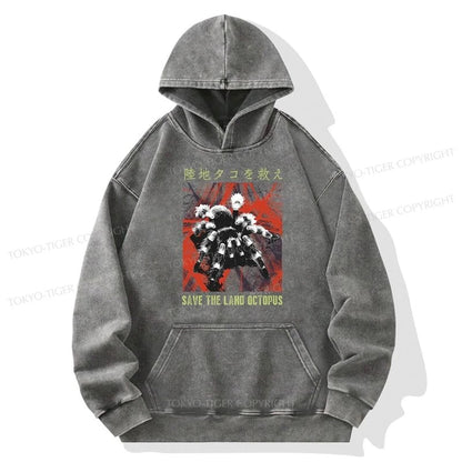 Tokyo-Tiger Real Scary Spiders Washed Hoodie