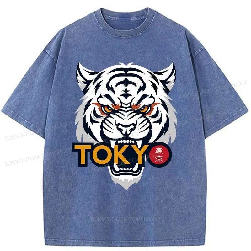 Tokyo-Tiger Logo Washed T-Shirt