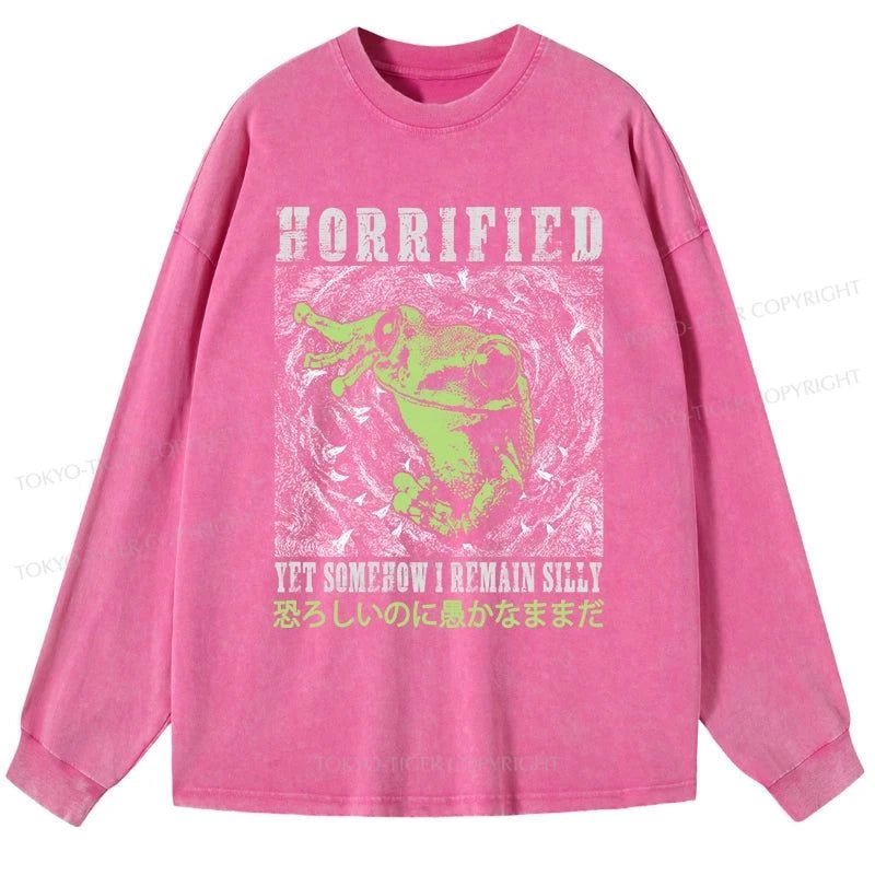 Tokyo-Tiger Silly Frog Japanese Washed Long Sleeve T-Shirt