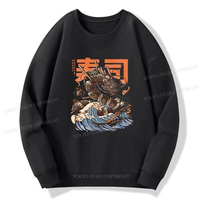 Tokyo-Tiger The Great Sushi Dragon Wave Sweatshirt