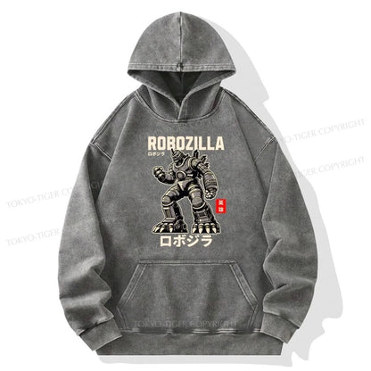 Tokyo-Tiger RoboZilla Manga Japanese Washed Hoodie