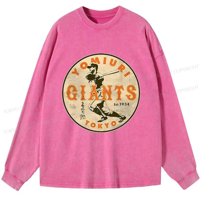 Tokyo-Tiger Yomiuri Giants Shigeru Nagashima Washed Long Sleeve T-Shirt