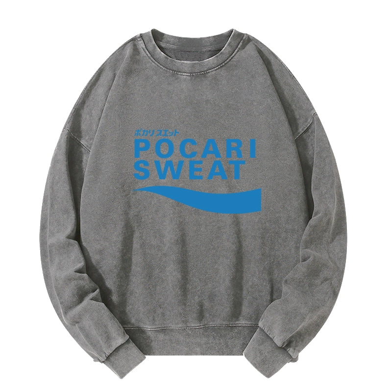 Tokyo-Tiger POCARI SWEAT Blue Washed Sweatshirt