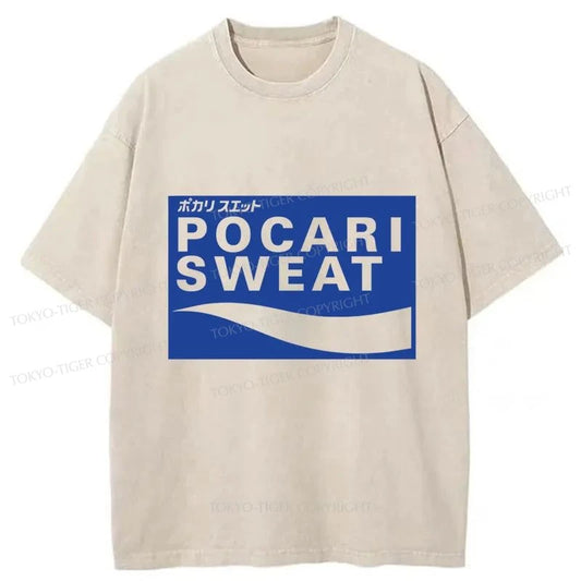 Tokyo-Tiger POCARI SWEAT Logo Washed T-Shirt