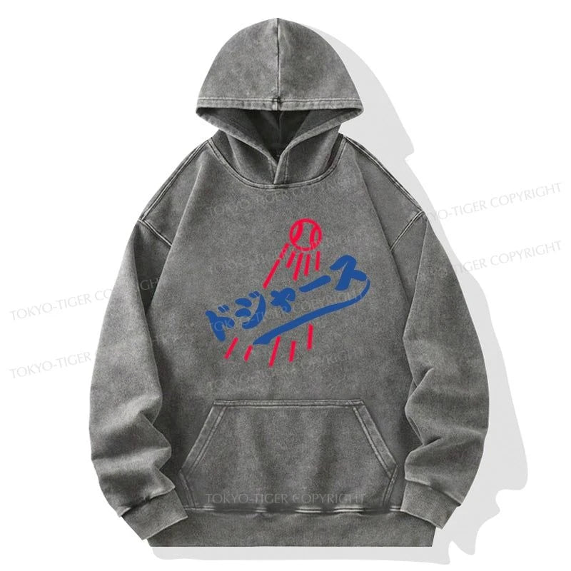 Tokyo-Tiger LA Dodgers Japanese Logo Washed Hoodie