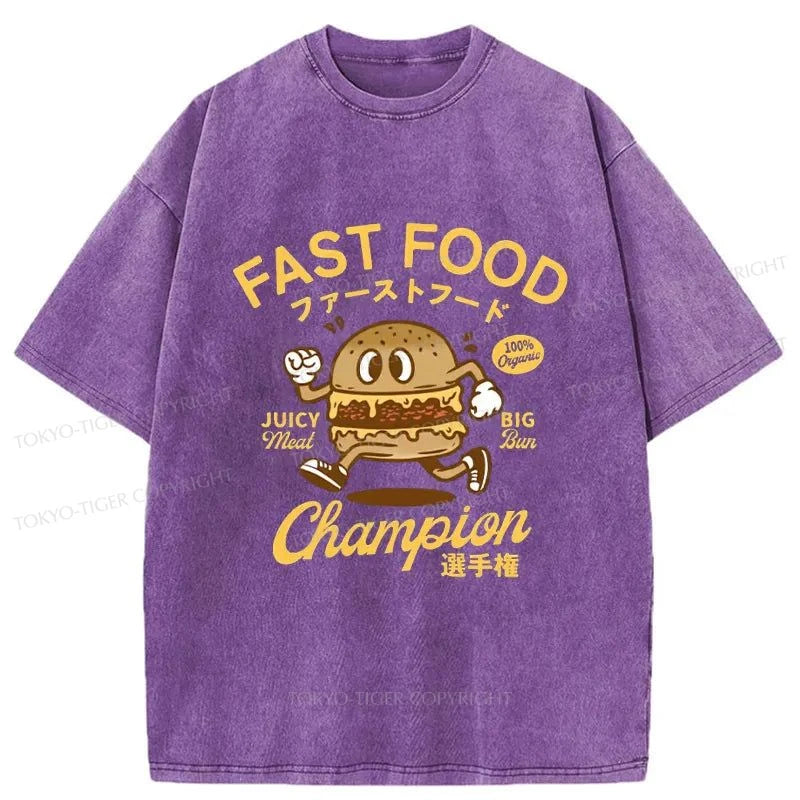 Tokyo-Tiger Fast Food Japanese Washed T-Shirt