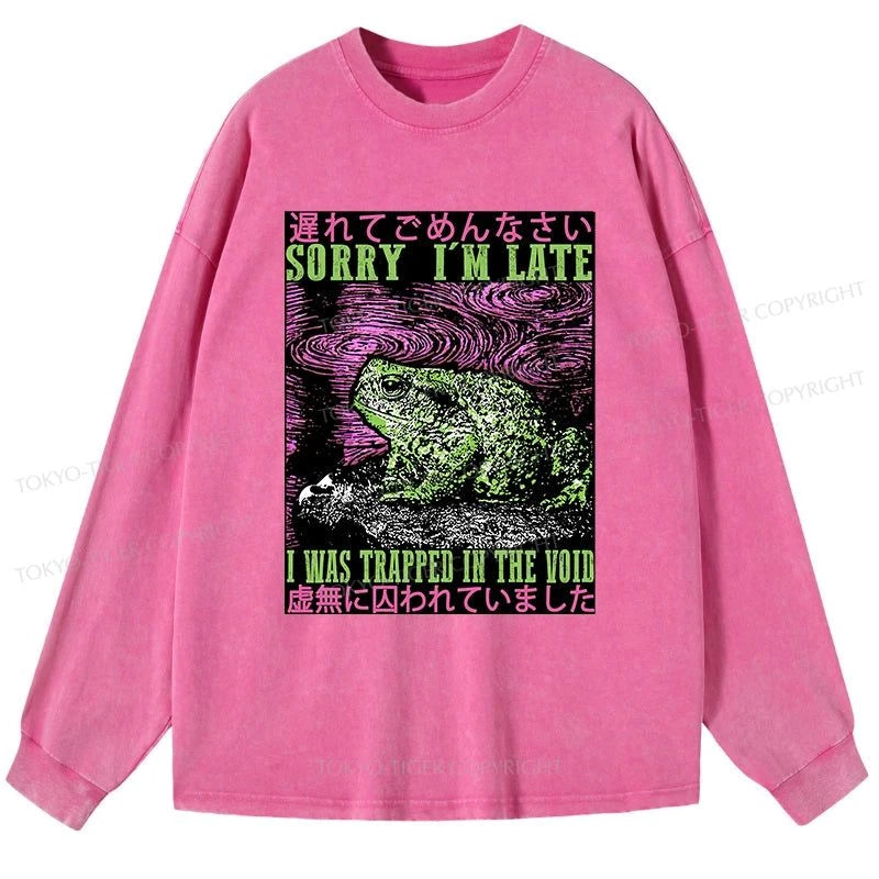 Tokyo-Tiger Frogs Trapped In The Void Washed Long Sleeve T-Shirt