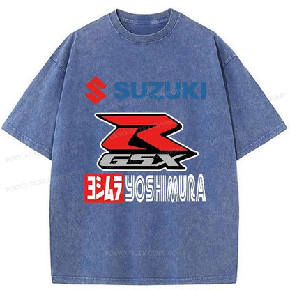 Tokyo-Tiger GSX R Motorcycle Washed T-Shirt