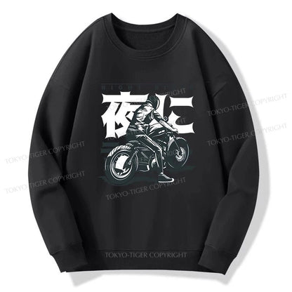 Tokyo-Tiger Motorcyclist Japanese Night Rider Sweatshirt