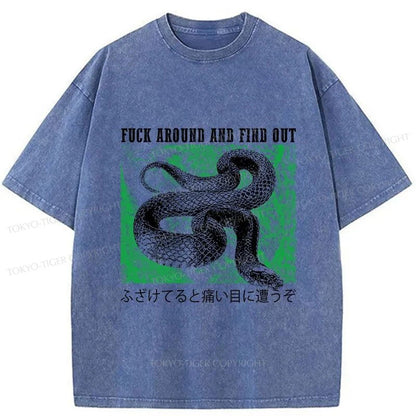 Tokyo-Tiger Cold And Heartless Snake Washed T-Shirt