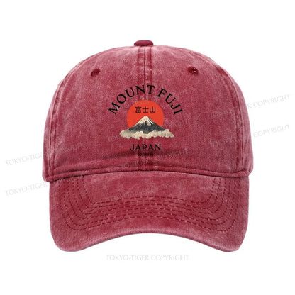 Tokyo-Tiger Japan Mount Fuji Sun Unisex Washed Cap