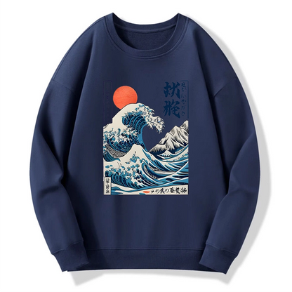 Tokyo-Tiger Ukiyo-e Ocean Waves Japan Sweatshirt