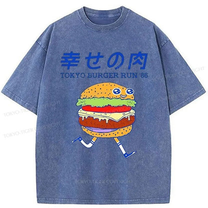 Tokyo-Tiger Tokyo Burger Run Japanese Washed T-Shirt